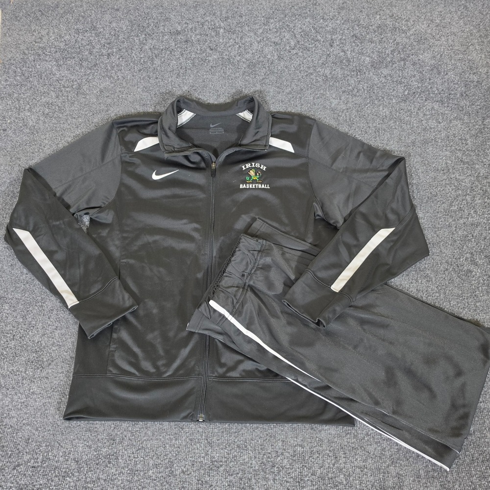 Nike Mens Notre Dame Fighting Irish Basketball Tracksuit Set Black White Size M